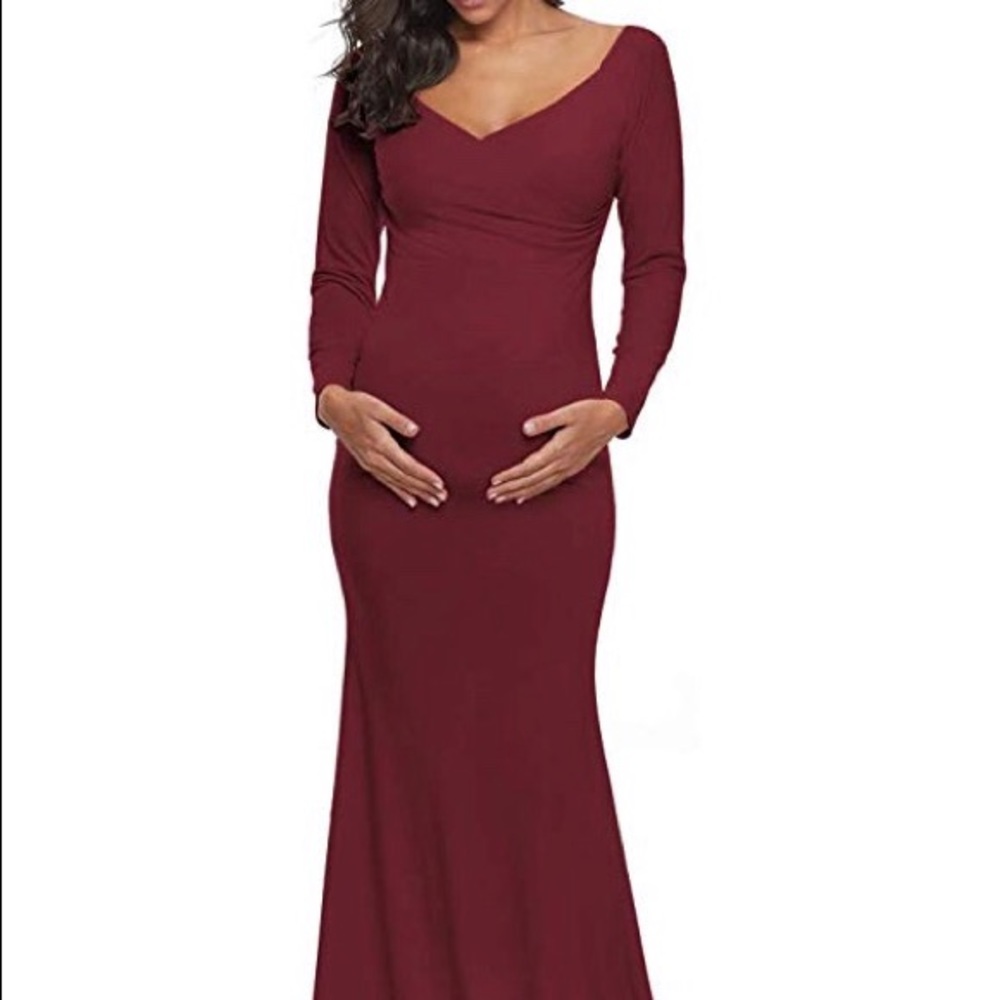 Burgundy Maternity Dress